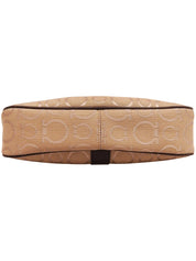 ガンチーニプレートハンドバッグ ブラウン