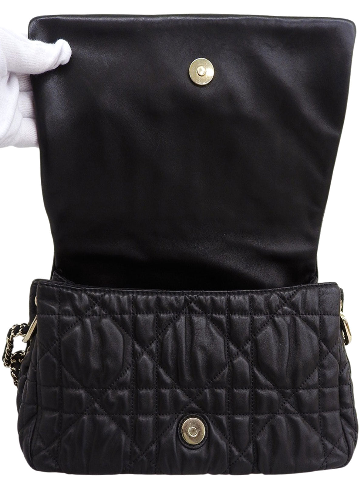 黑色藤格纹链条单肩包