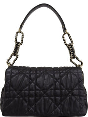 黑色藤格纹链条单肩包