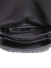 黑色藤格纹链条单肩包