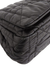 黑色藤格纹链条单肩包