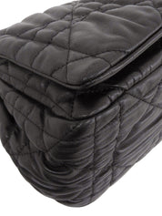 Cannage Stitch Chain Shoulder Bag in Black