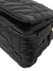 黑色藤格纹链条单肩包