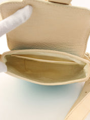 Macadam Pattern Round Shoulder Bag Ivory/Blue