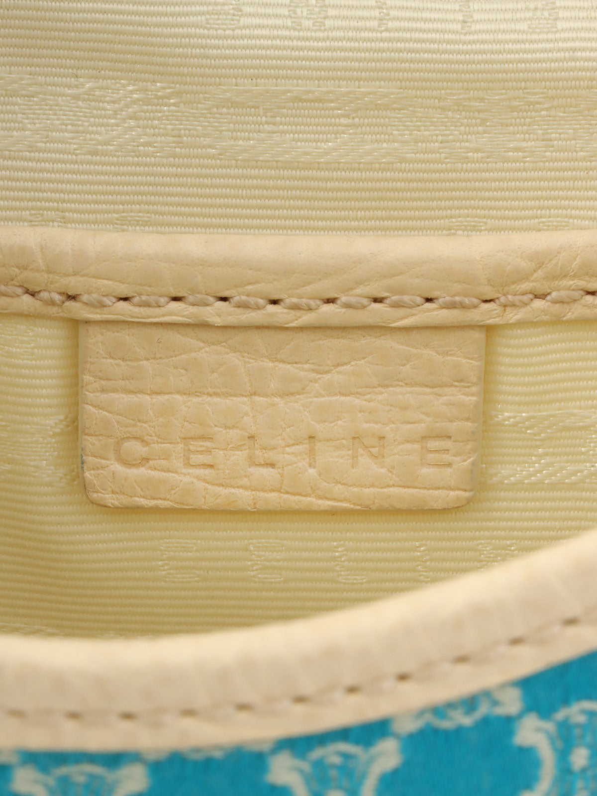 Macadam Pattern Round Shoulder Bag Ivory/Blue