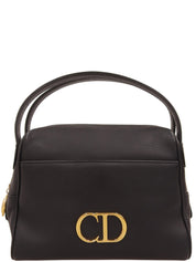 ロゴプレートハンドバッグ ブラック