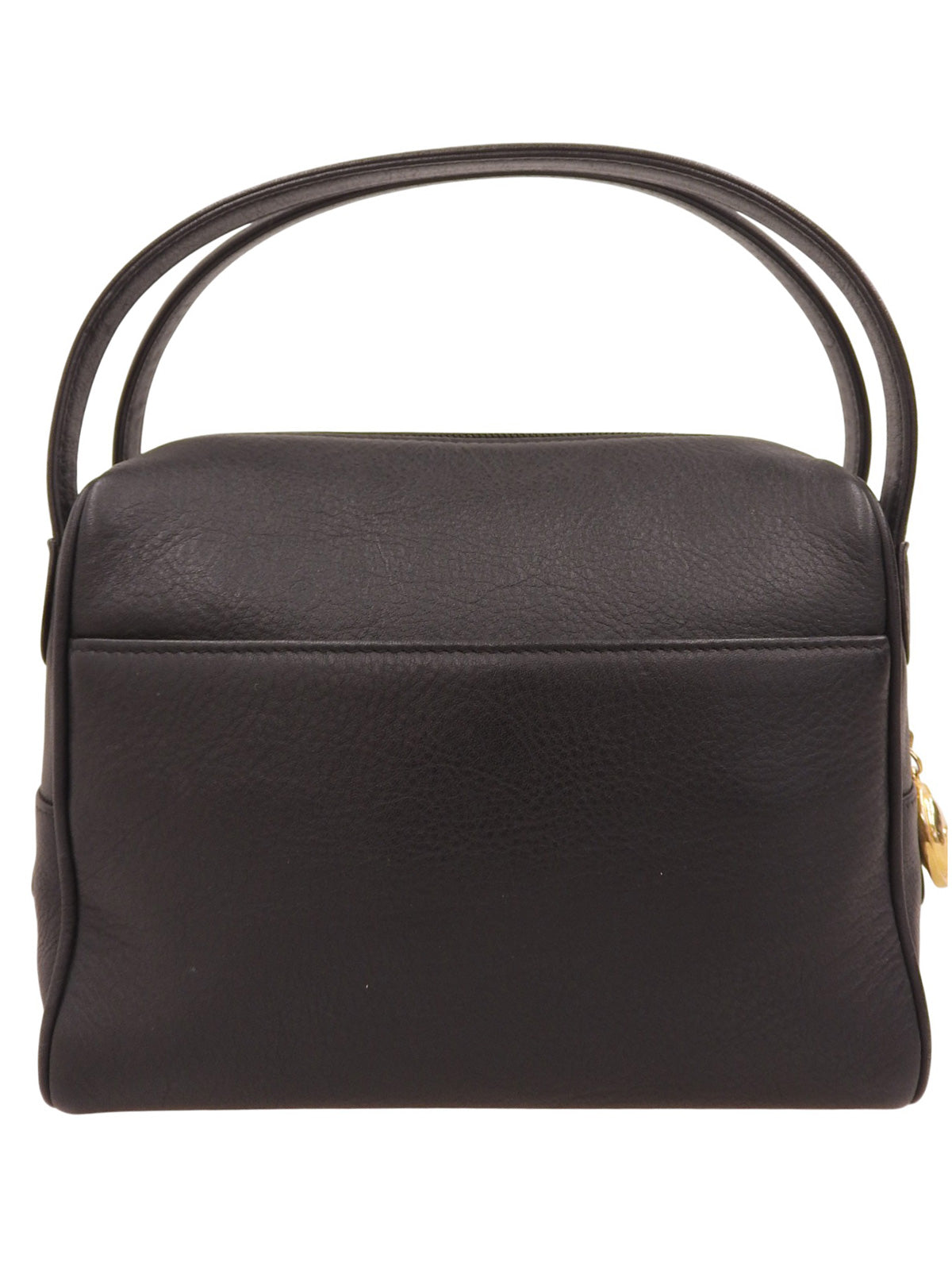 ロゴプレートハンドバッグ ブラック