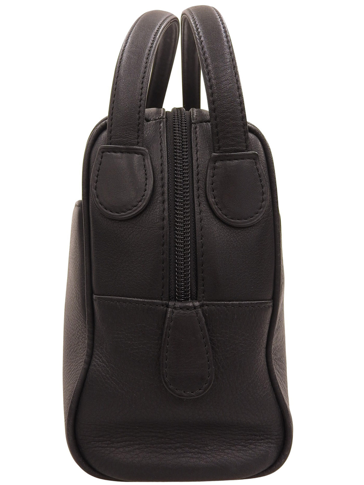 ロゴプレートハンドバッグ ブラック