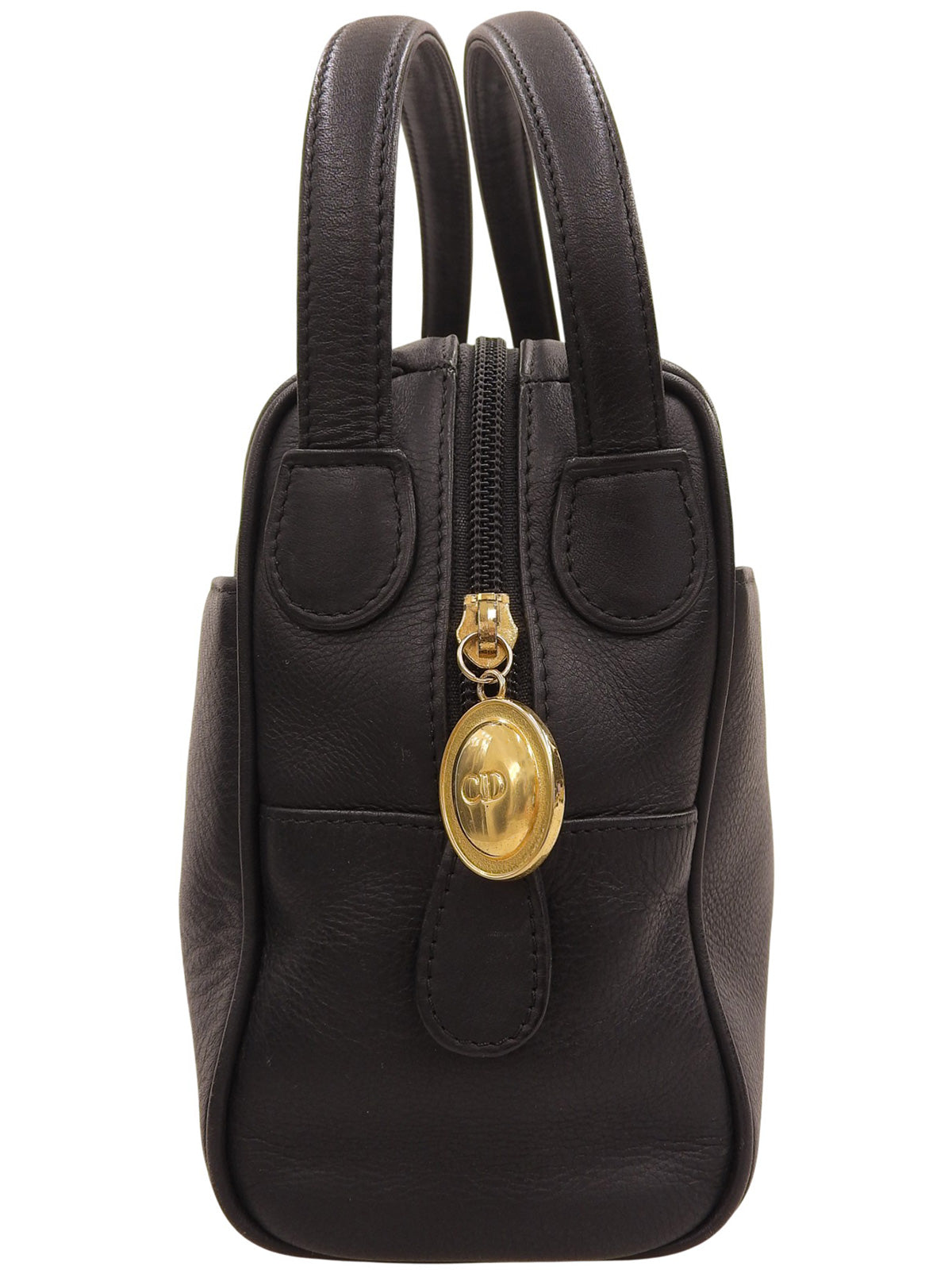 ロゴプレートハンドバッグ ブラック