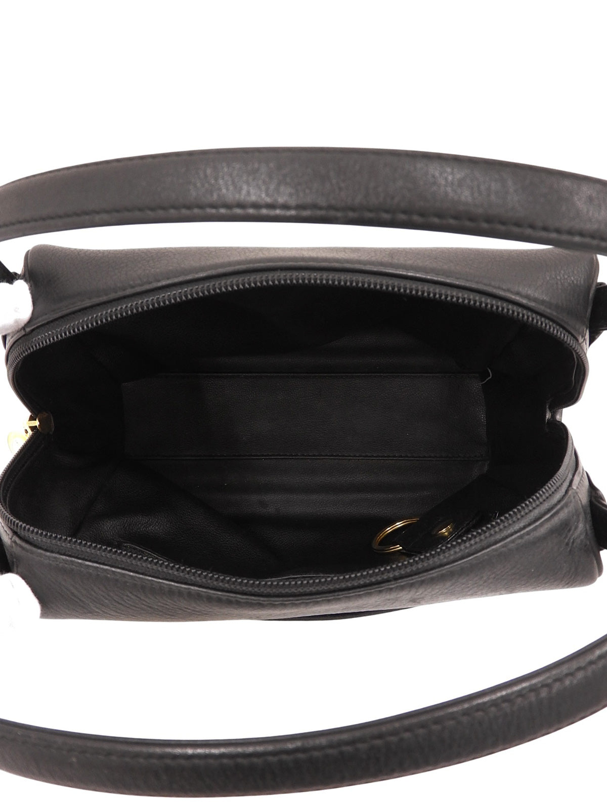 ロゴプレートハンドバッグ ブラック