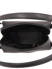 ロゴプレートハンドバッグ ブラック