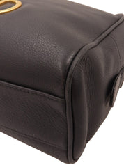 ロゴプレートハンドバッグ ブラック