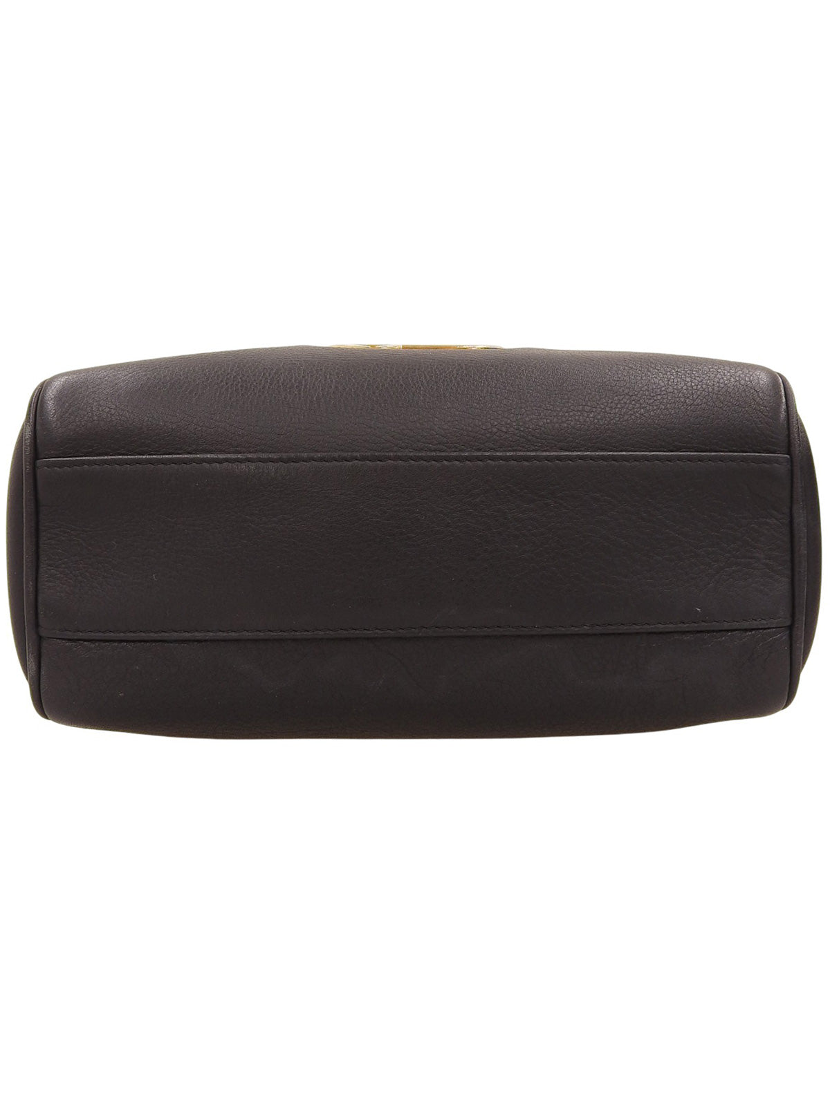 ロゴプレートハンドバッグ ブラック