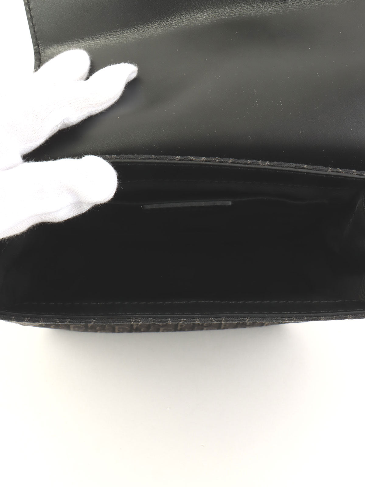 トロッターパターンショルダーバッグ ブラック