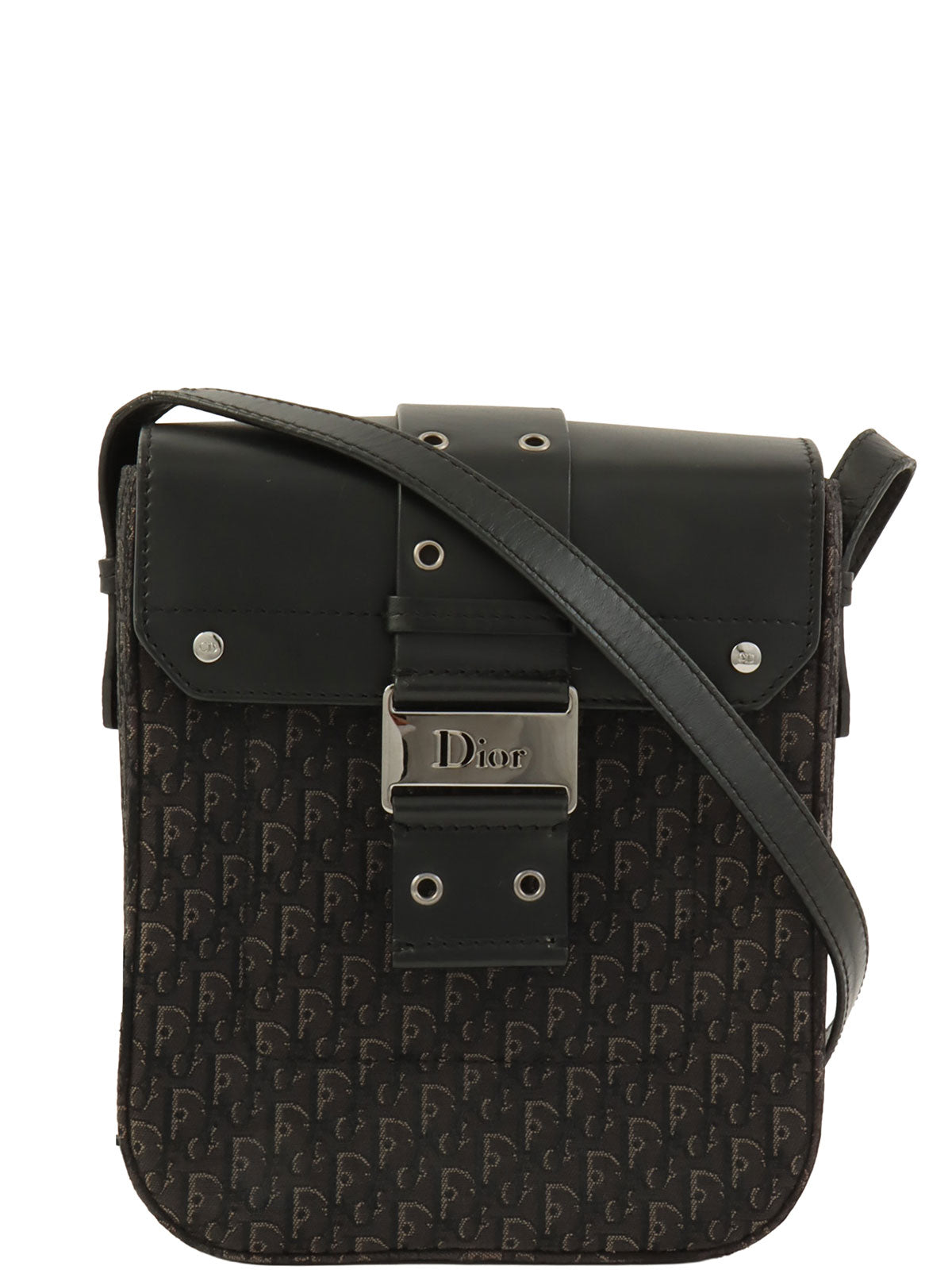 トロッターパターンショルダーバッグ ブラック