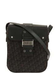 トロッターパターンショルダーバッグ ブラック