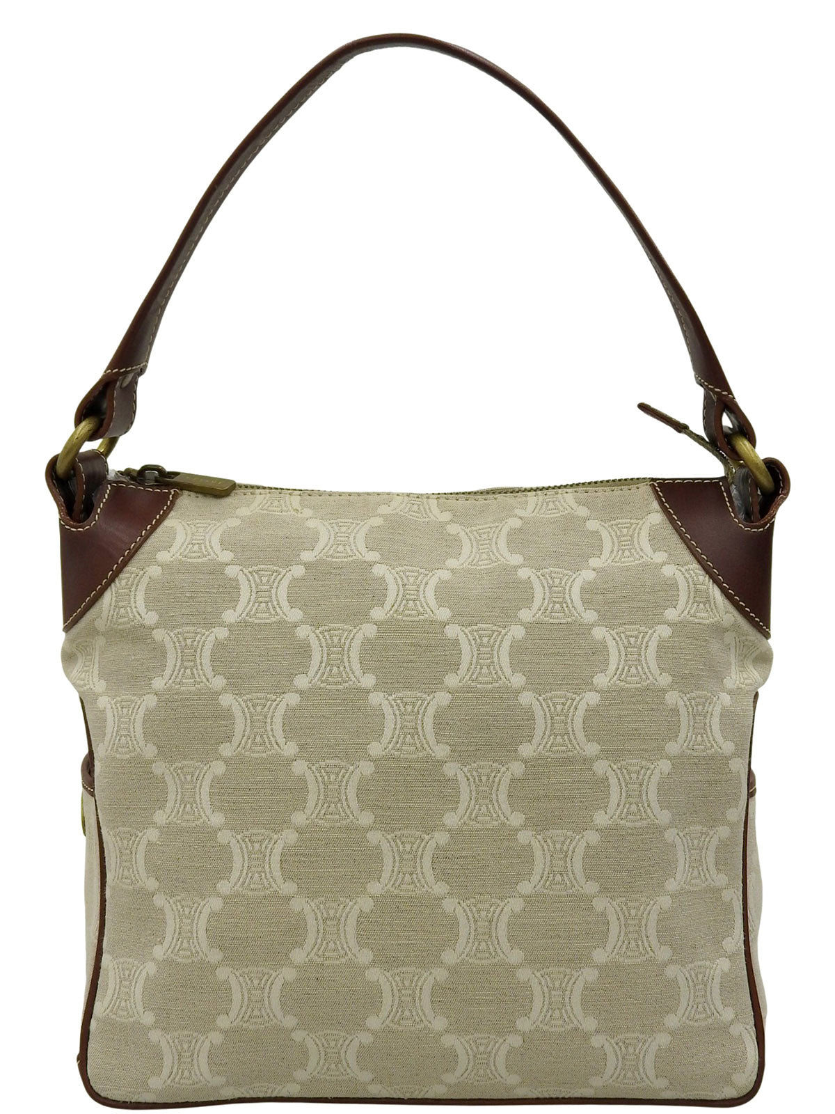 キャンバスマカダムショルダーバッグ　ベージュ