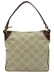 キャンバスマカダムショルダーバッグ　ベージュ