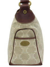 キャンバスマカダムショルダーバッグ　ベージュ