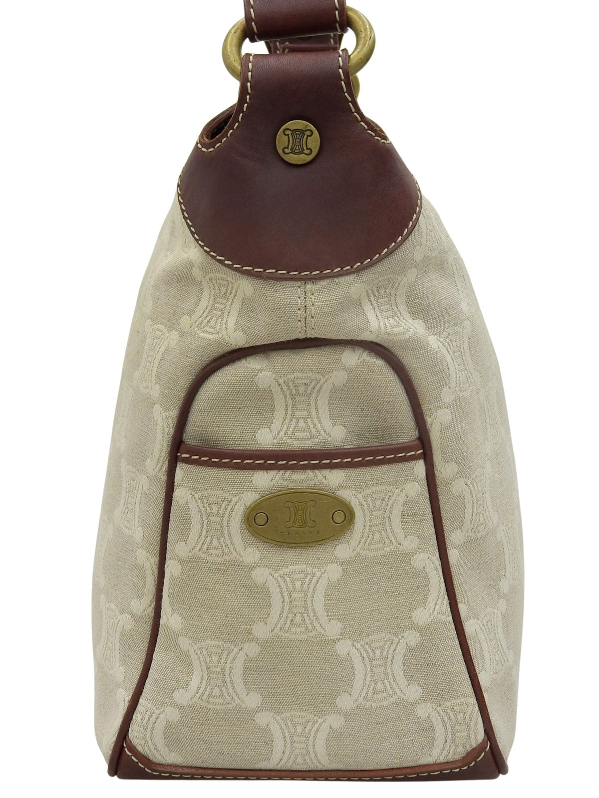 キャンバスマカダムショルダーバッグ ベージュ