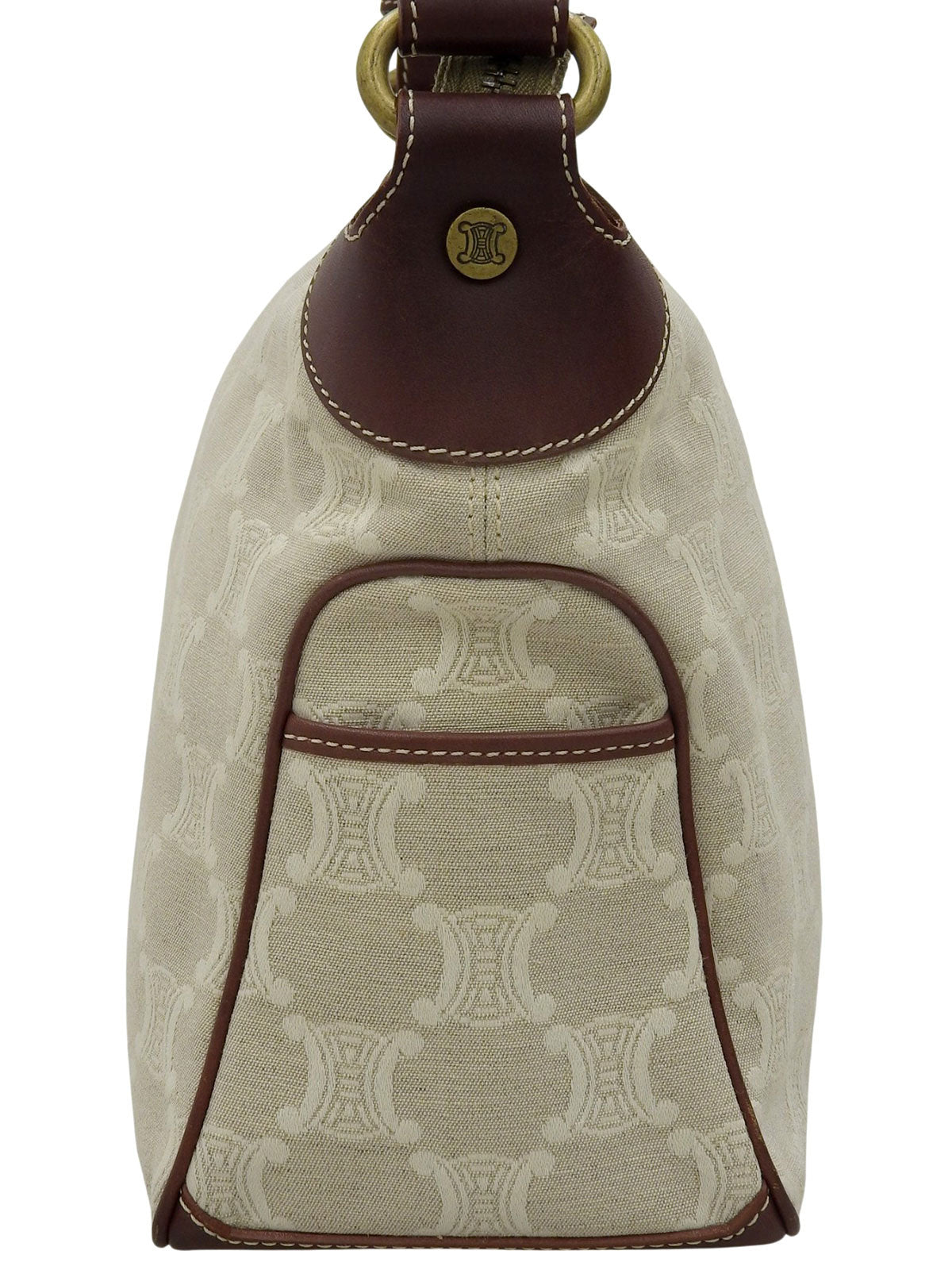 キャンバスマカダムショルダーバッグ　ベージュ