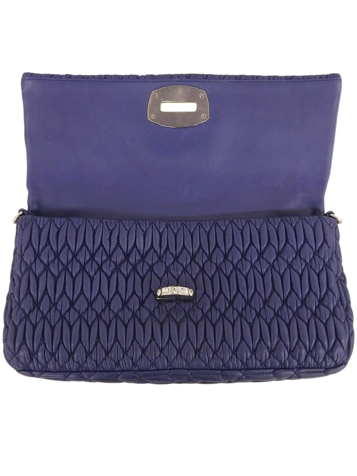 クリスタルマトラッセショルダーバッグ ネイビー