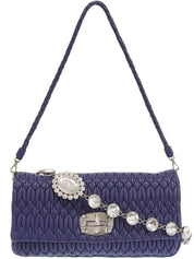 クリスタルマトラッセショルダーバッグ ネイビー