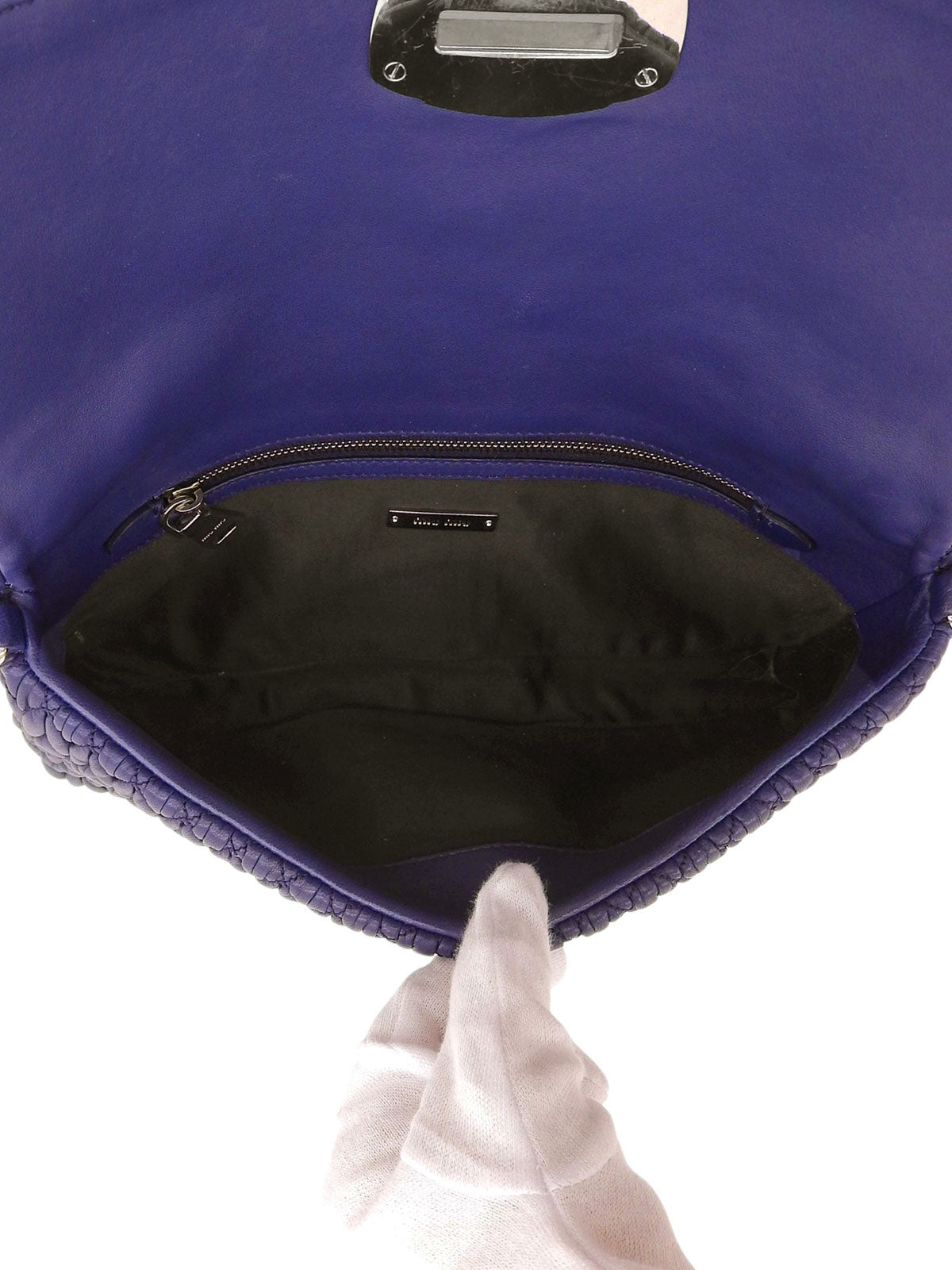 クリスタルマトラッセショルダーバッグ ネイビー