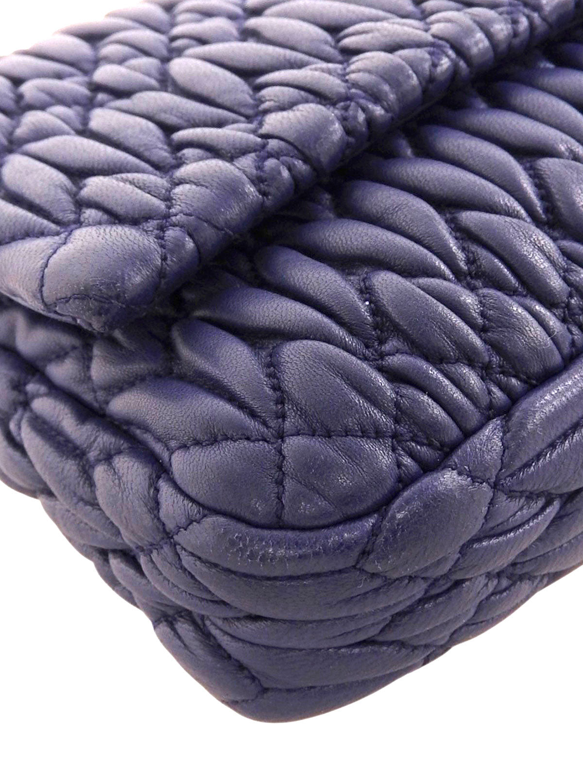 クリスタルマトラッセショルダーバッグ ネイビー