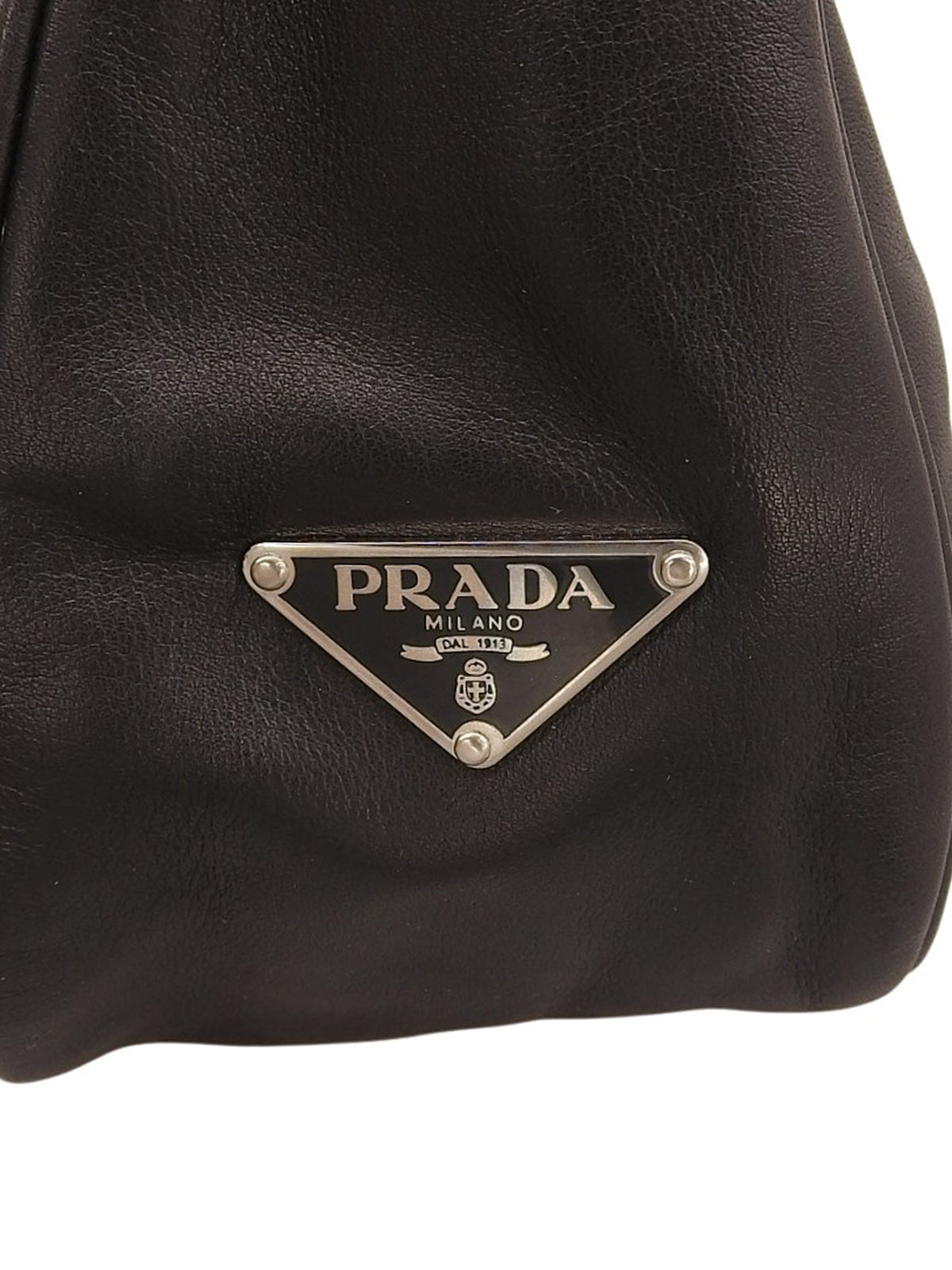 Logo Plate Buckle Shoulder Bag in Black