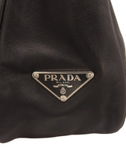 Logo Plate Buckle Shoulder Bag in Black