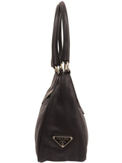 ロゴプレートバックルショルダーバッグ ブラック