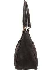 ロゴプレートバックルショルダーバッグ ブラック