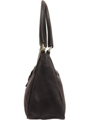 Logo Plate Buckle Shoulder Bag in Black