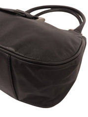 ロゴプレートバックルショルダーバッグ ブラック