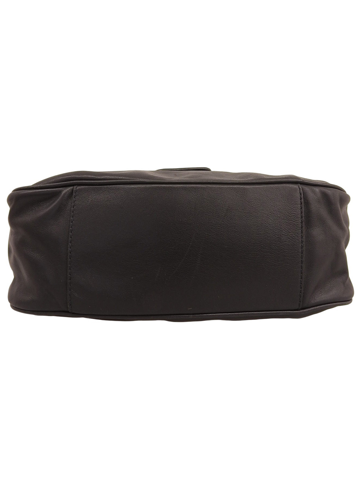 Logo Plate Buckle Shoulder Bag in Black