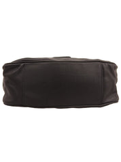 Logo Plate Buckle Shoulder Bag in Black