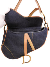 靛蓝色牛仔马鞍包
