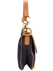 靛蓝色牛仔马鞍包