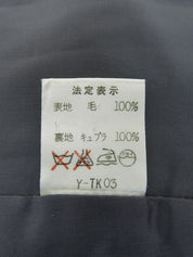 Check Pattern Collarless Set Up Gray/Navy