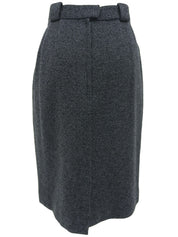 Check Pattern Collarless Set Up Gray/Navy