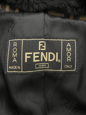 FFズッカパターンファーコート　ブラウン/ブラック