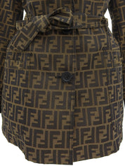 FFズッカパターンファーコート　ブラウン/ブラック