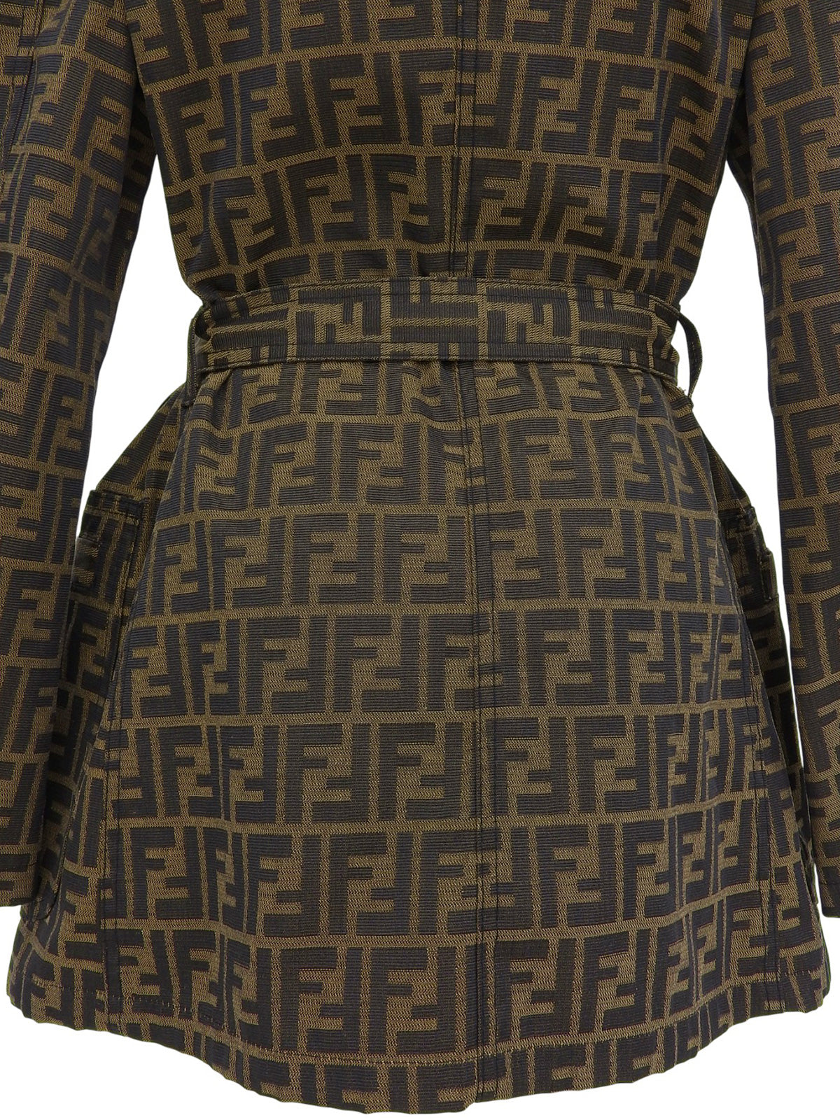 FFズッカパターンファーコート　ブラウン/ブラック