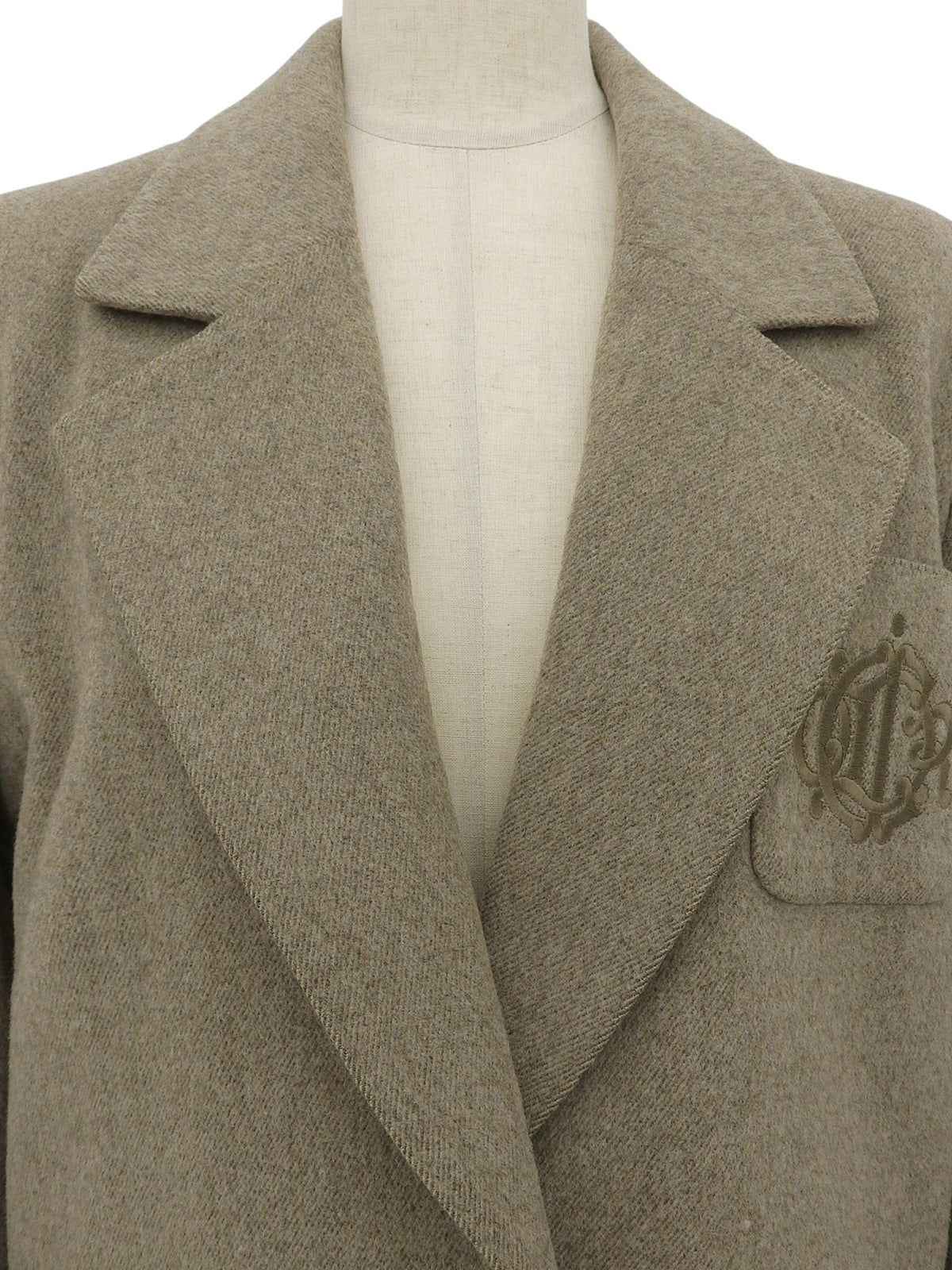 ウールロゴ刺繍ジャケット グレージュ