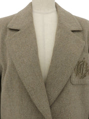 ウールロゴ刺繍ジャケット グレージュ