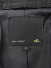 ズッキーノパターンステンカラーコート ブラック