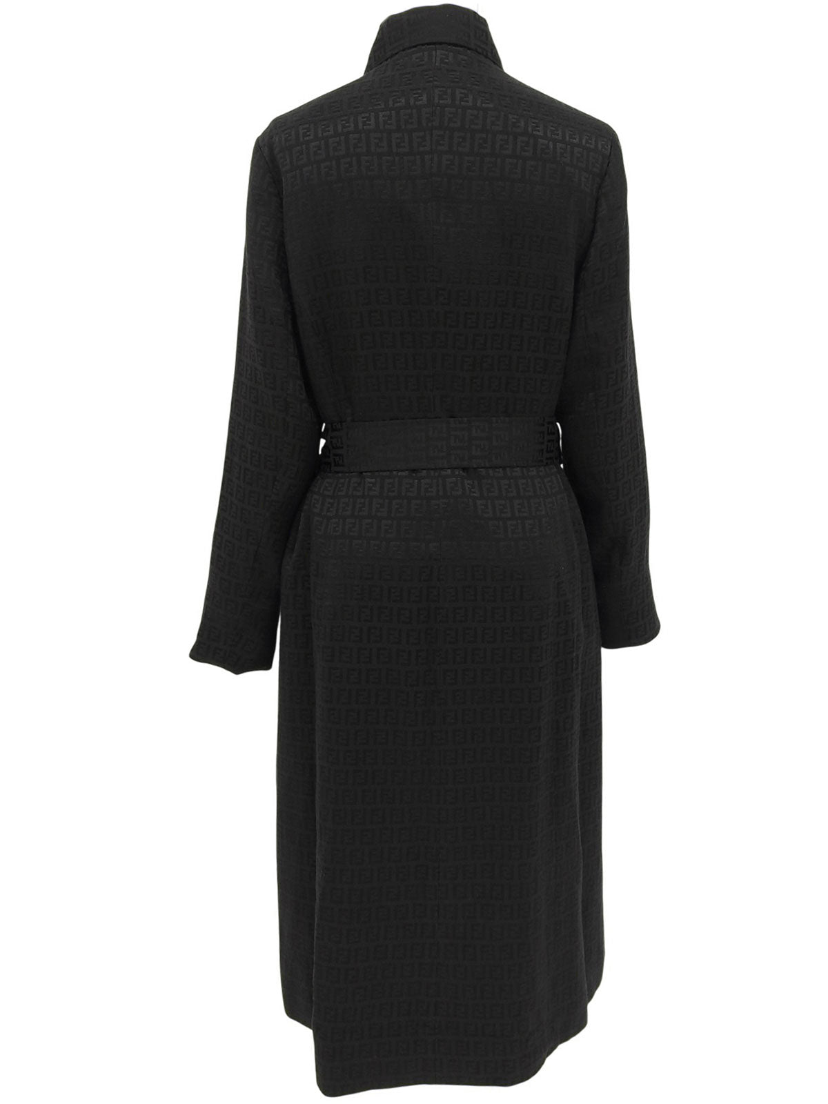 ズッキーノパターンステンカラーコート　ブラック