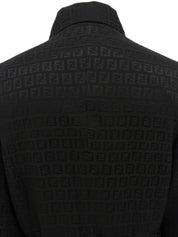 ズッキーノパターンステンカラーコート ブラック