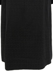 ズッキーノパターンステンカラーコート　ブラック